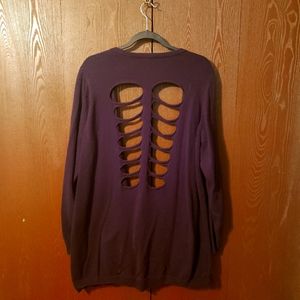 Torrid slashed back black cardigan